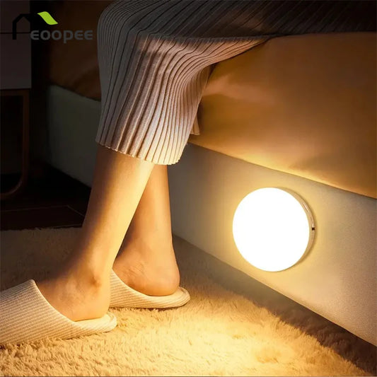 LED Gece Lambası Hareket sensörlü ışık USB Şarj Edilebilir Mutfak Yatak Odası Manyetik Taban Duvar Lambası Merdiven Aydınlatma Gece Lambası
